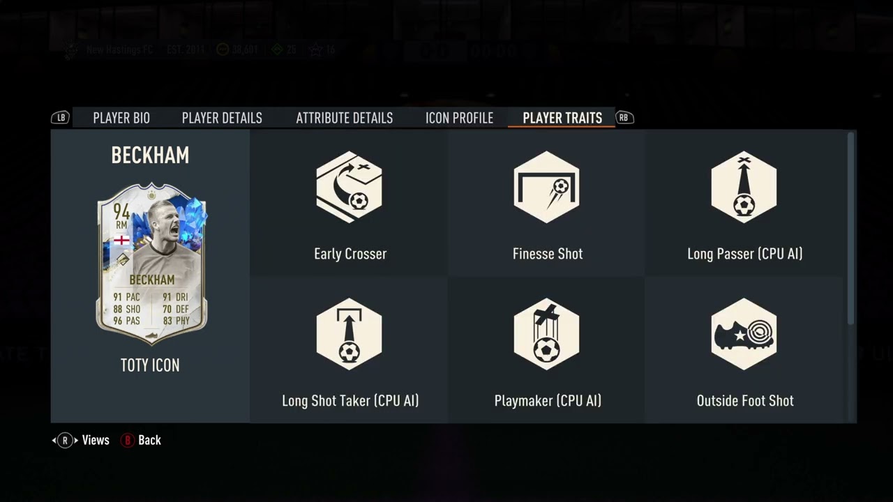 94 David Beckham TOTY Icon SBC FIFA 23