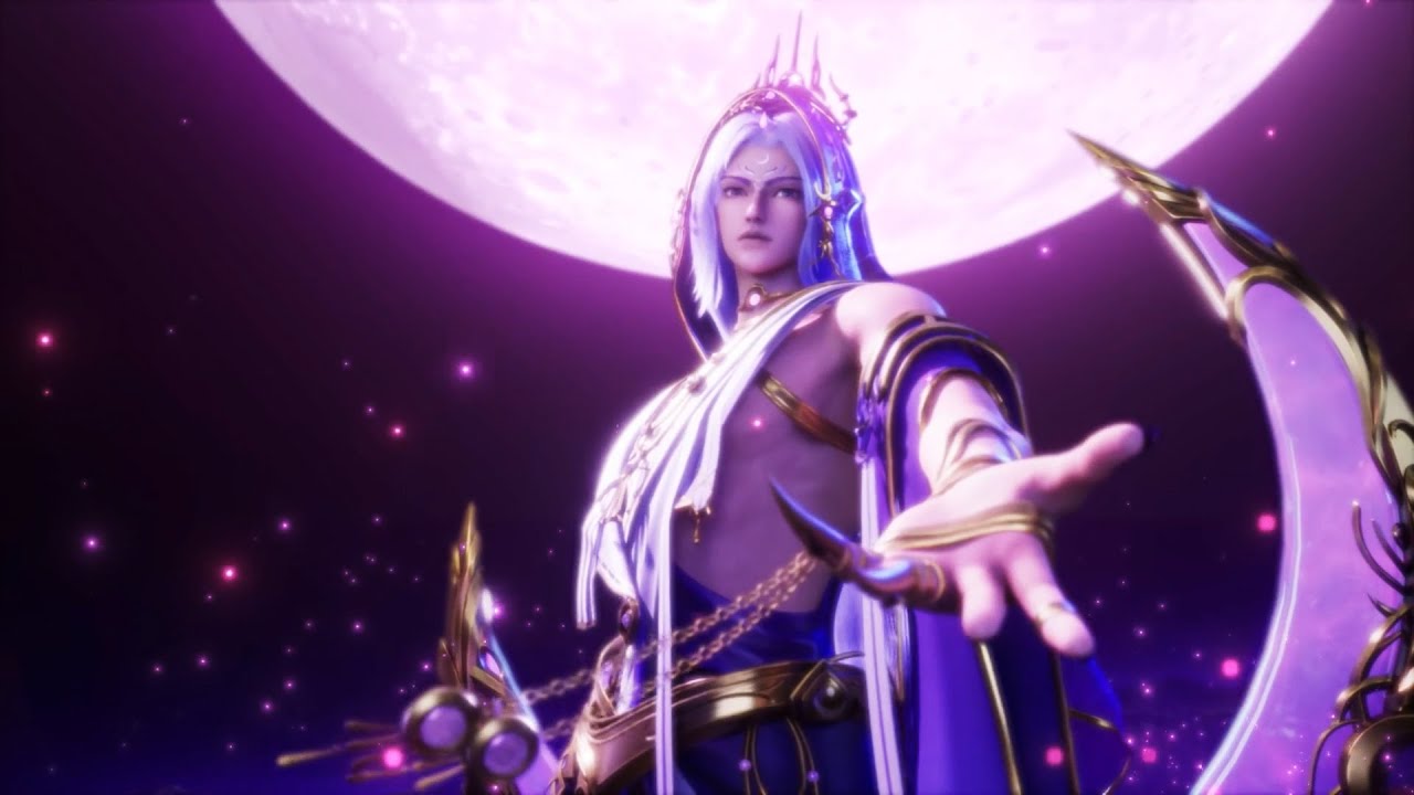 ⚜️月夜对皓晨动心！月魔神阿加雷斯亲自接回女儿！皓晨差点与第二魔神相撞！【神印王座 Throne of Seal】#国漫