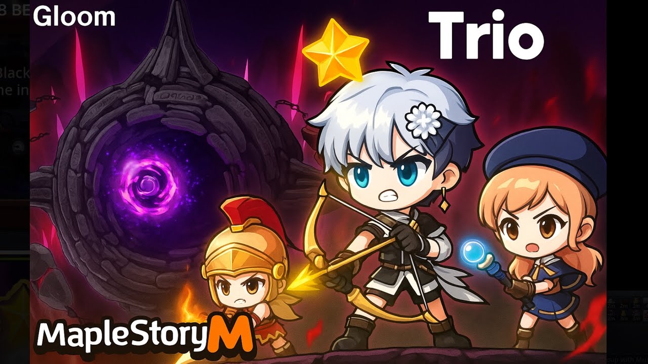 [MAPLESTORY M] A2Z - Trio bossing - Gloom run - Bow master PoV