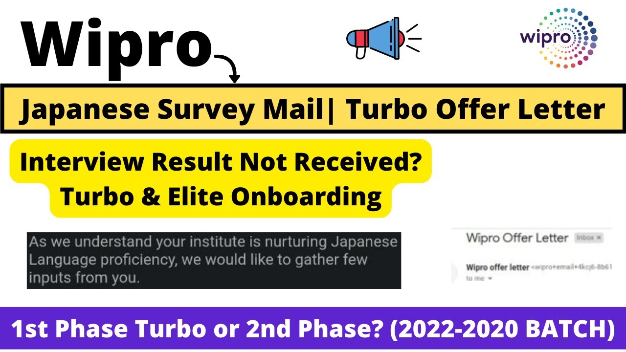 Wipro Japanese Mail | Wipro Turbo Offer Letter Phase-1 or Phase-2 | Interview Result | 2022-2020