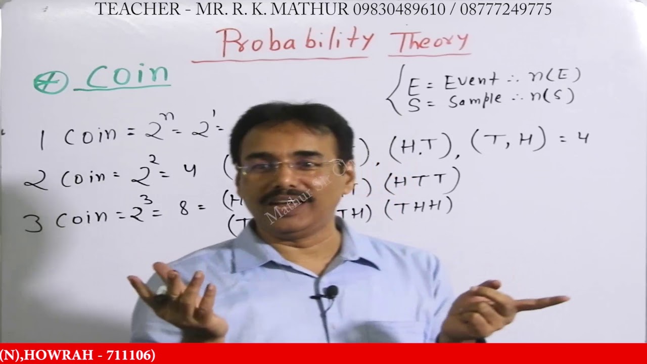 Definition of Maths Probability Coin, Dice with examples by Mathur Sir Classes