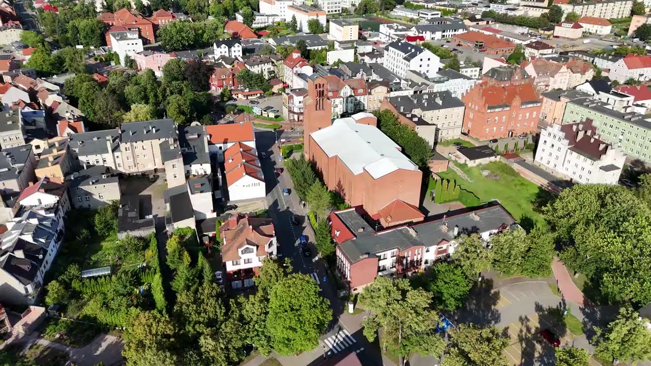 Kościół z lotu ptaka - Parafia Bożego Ciała w Tucholi