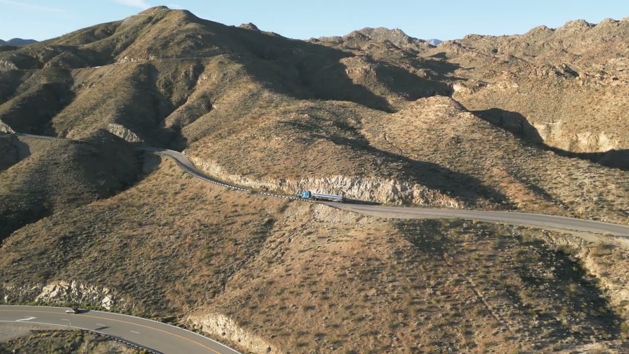 4K Drone View of Highway 74 into Palm Springs