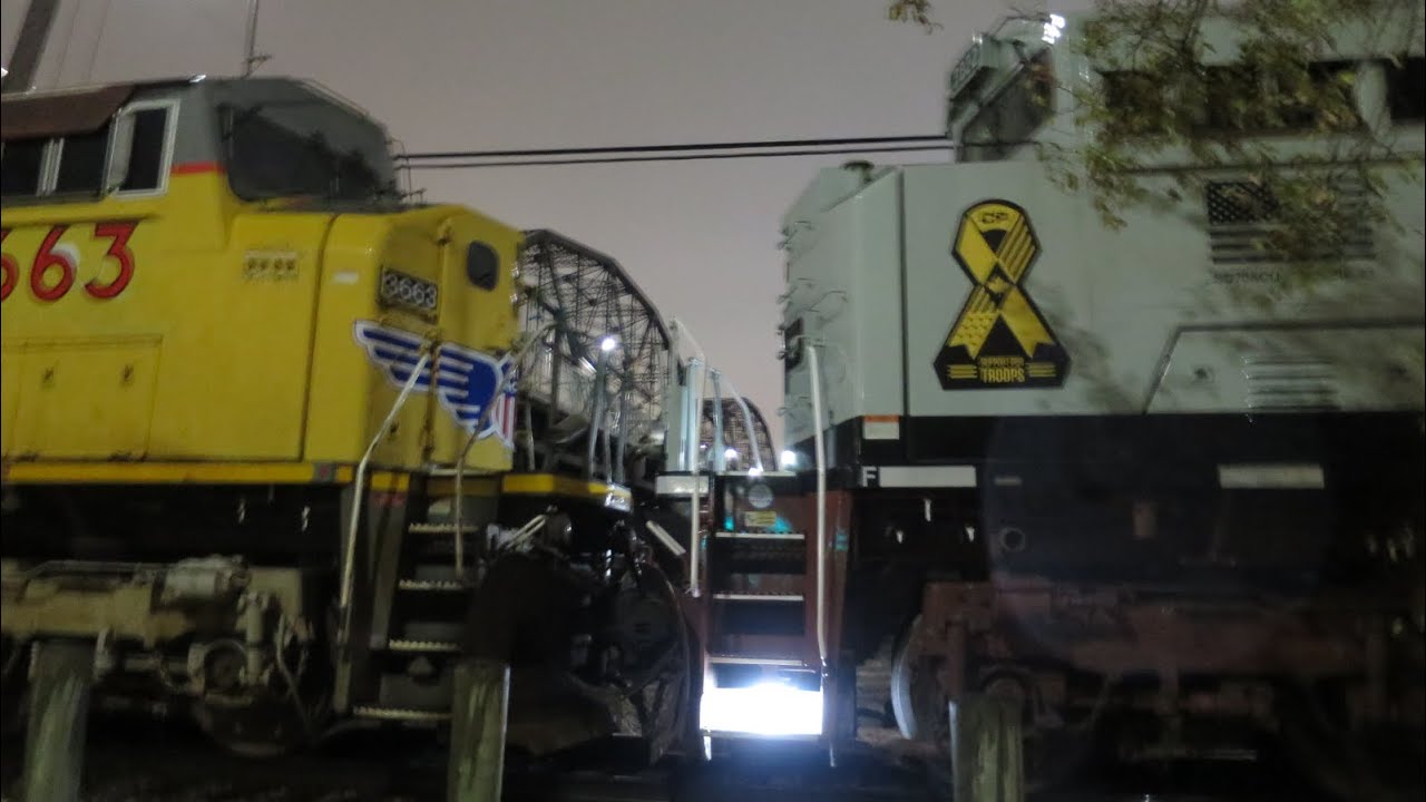 BIG MAC's! UP SD90MAC's and CP 7022 on Train 299 in Winnipeg ! (10/27/21)