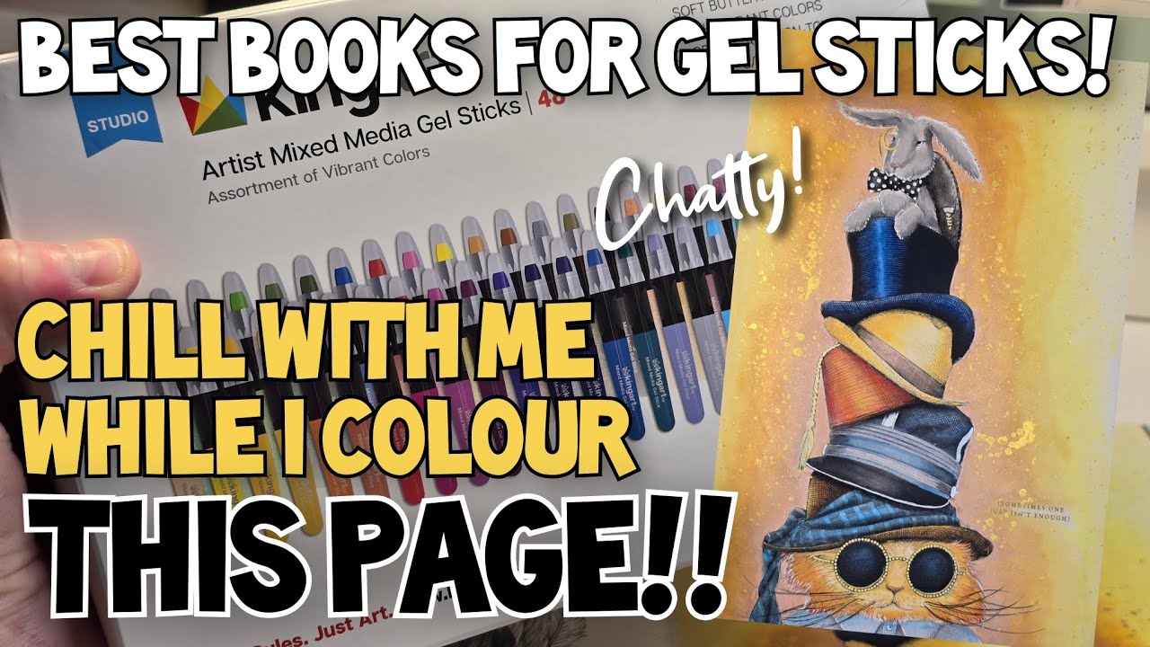 BEST BOOKS FOR GEL STICKS! Plus - Colour A Page With Me in Real Time! 