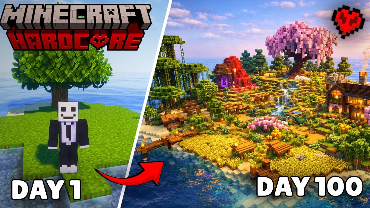 I Survived 100 Days on an ISLAND in Minecraft Hardcore !!(Hindi) 🔥