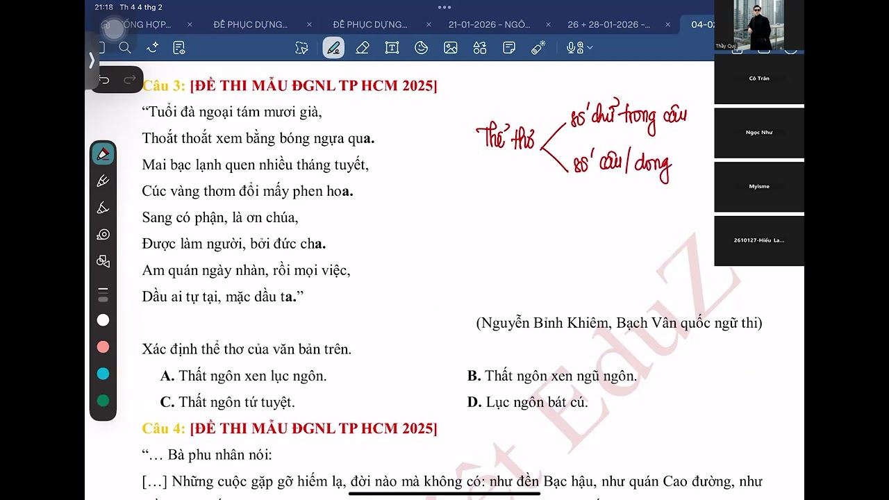 GIẢI ĐỀ MINH HỌA ĐGNL TP HCM 2025 - P1