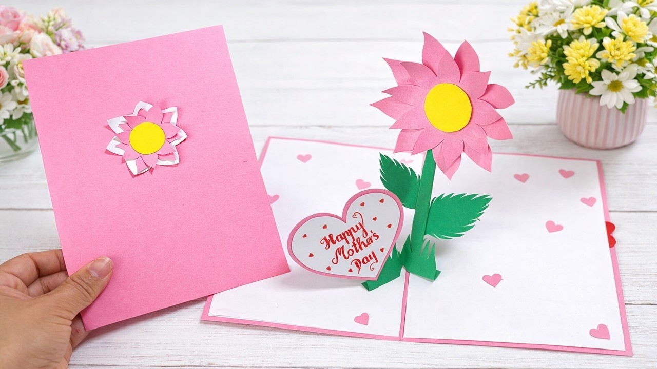 DIY Pop Up Flower Card 🌸 Easy 3D Mother’s Day Card Tutorial | DG Handmade