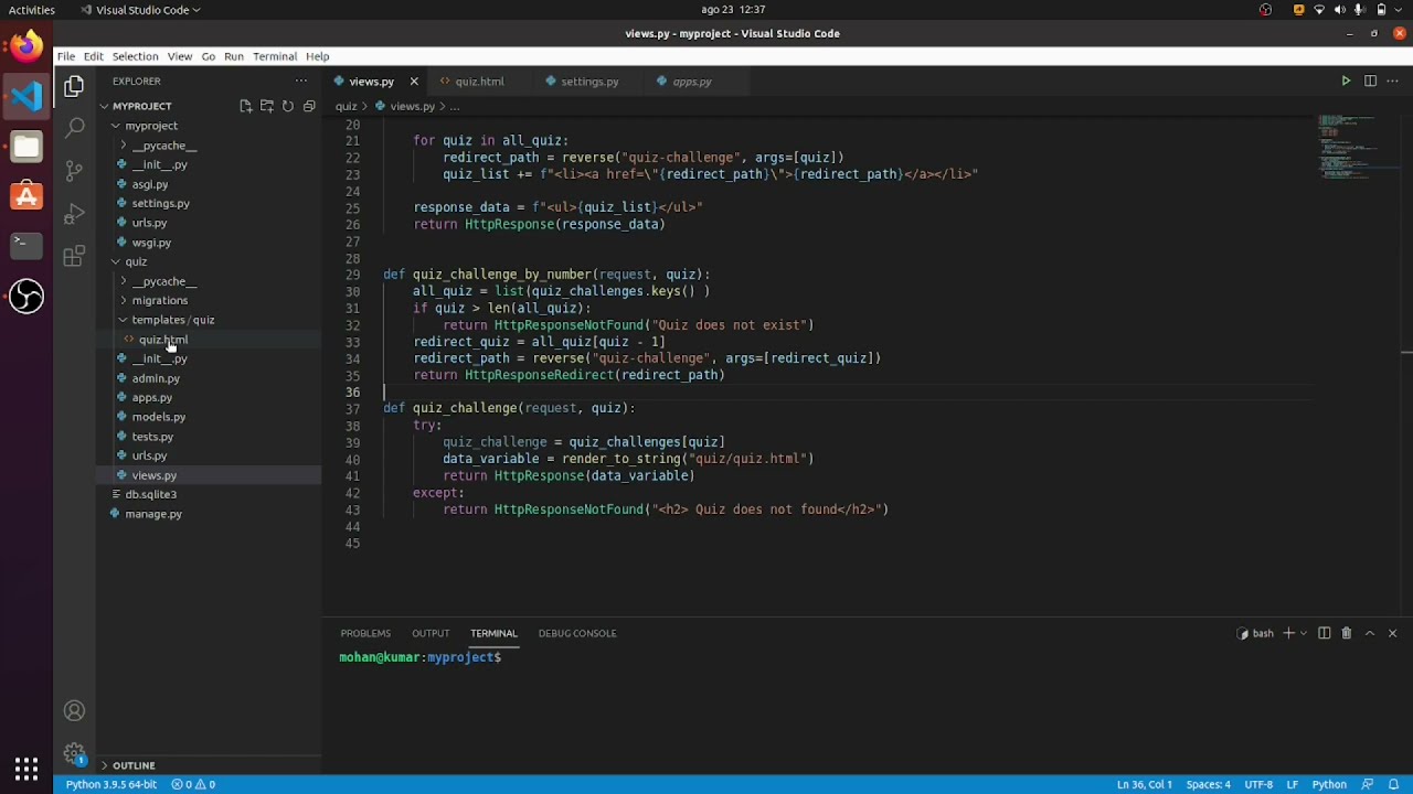 #14 Django 3 Tutorial | Rendering Templates & Variable Interpolation