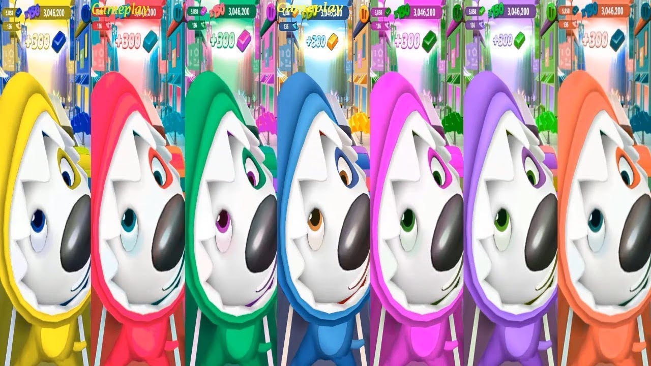 Colors Reaction Talking Tom Gold Run SHARK HANK Flying Side World  Gameplay HD