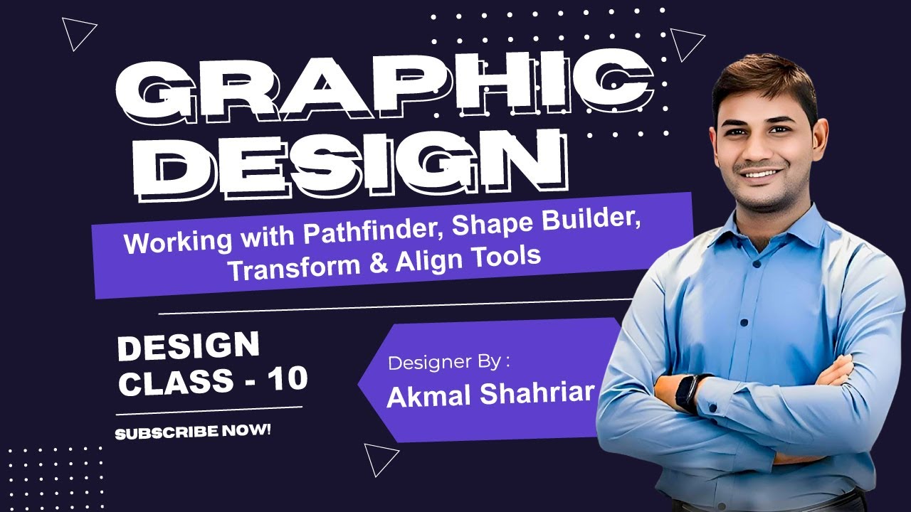 Working with Pathfinder, Shape Builder, Transform & Align Tools | Adobe Illustrator Bangla