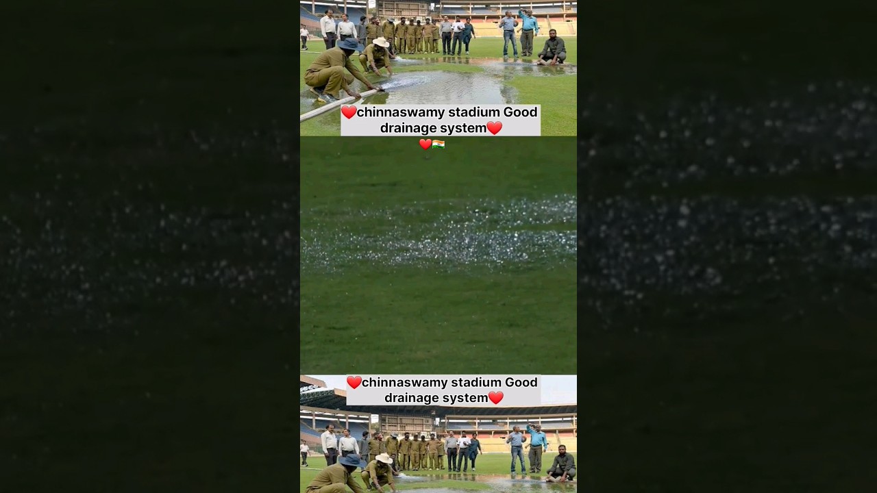 RCB🔥❤️Chinnaswamy Stadium Good Drainage System Wow🔥 #shorts #rcbvscsk #viral  #chinnaswamystadium