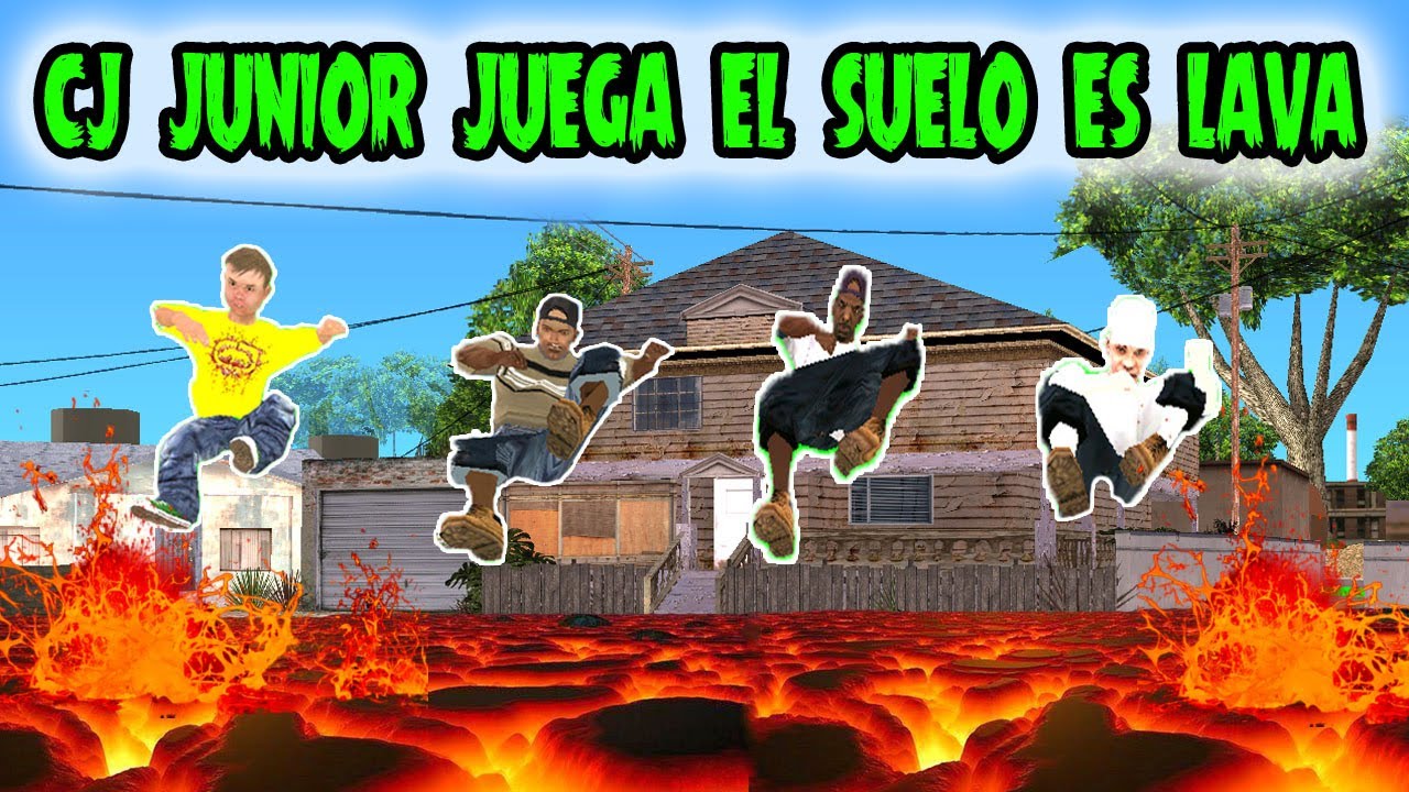 Cj junior juega El suelo es lava (THE FLOOR IS LAVA) - Loquendo - Gta san andreas