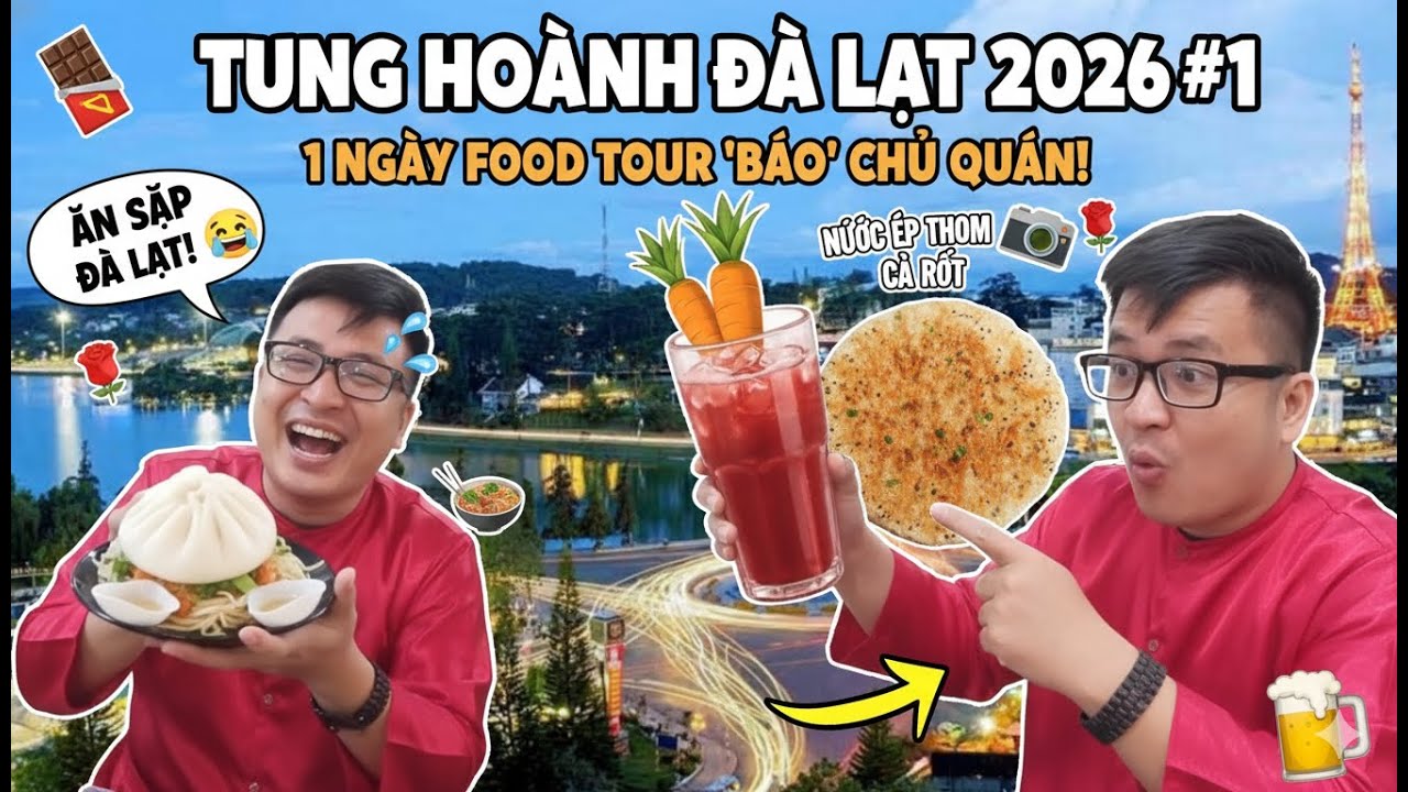 TUNG HOÀNH ĐÀ LẠT|#1 Đừng xem nếu đang đói! Vinh dắt bạn đi ăn từ sáng đến 