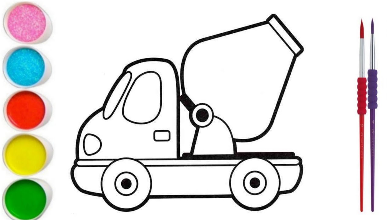 Draw And Color A Mixture Toy Truck 🚛 Easy For kids || Drawings For Kids