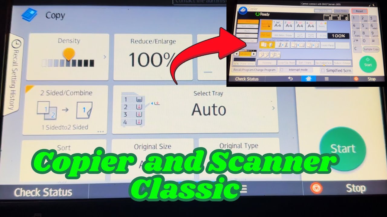 How to Display the Classic Copier and Classic Scanner Screens on the Ricoh MP 4055, 5055, and 6055