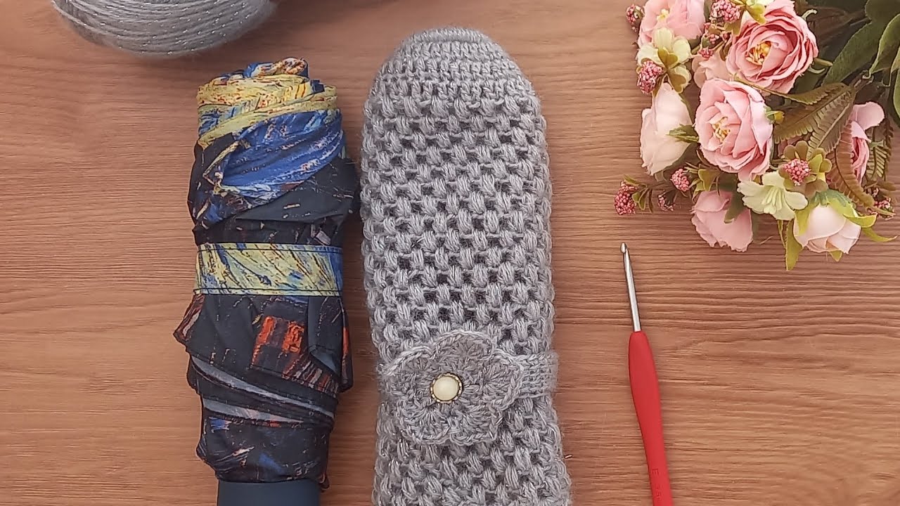 Capa de crochet para guarda chuva