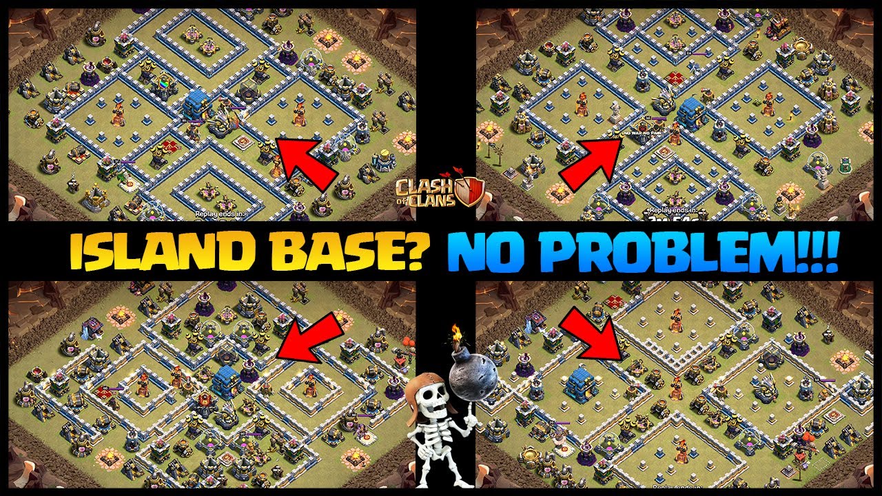 Island Base? No Problem! How to Three star these Th12 Popular Island Base | Clash Of Clans coc