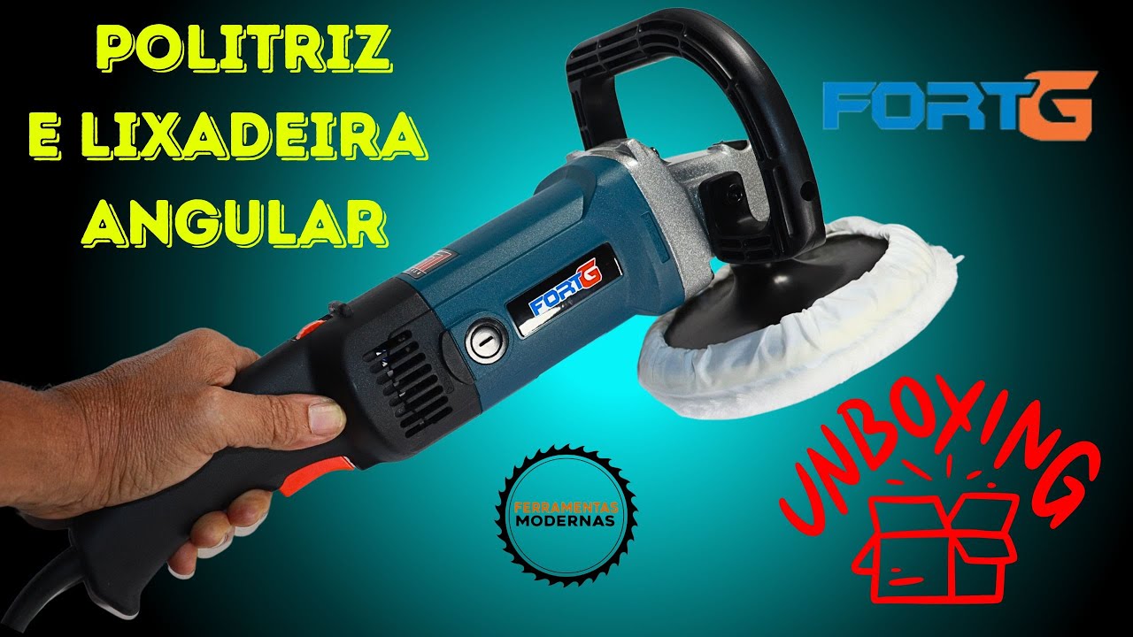 POLITRIZ E LIXADEIRA ANGULAR FORTG FG0008 FE 180MM 1400W 3000RPM #unboxing
