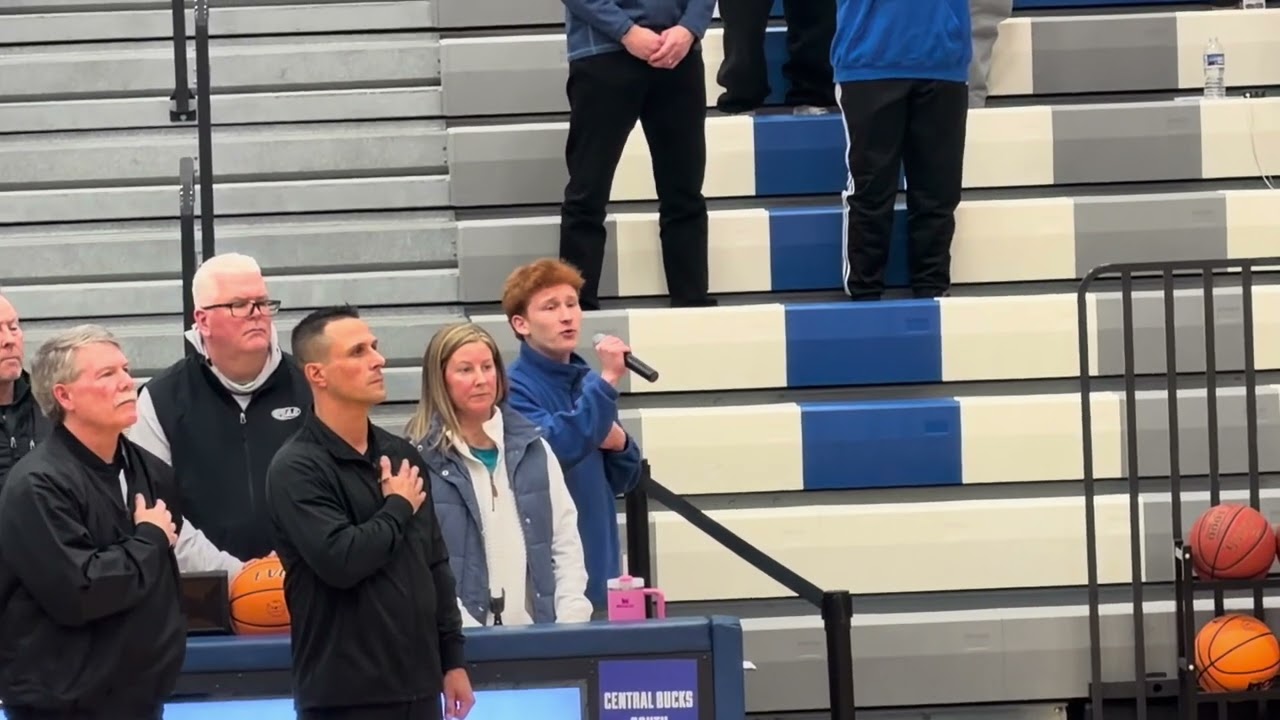 Jake sings National Anthem - South hosts first playoff game Feb. 2026 