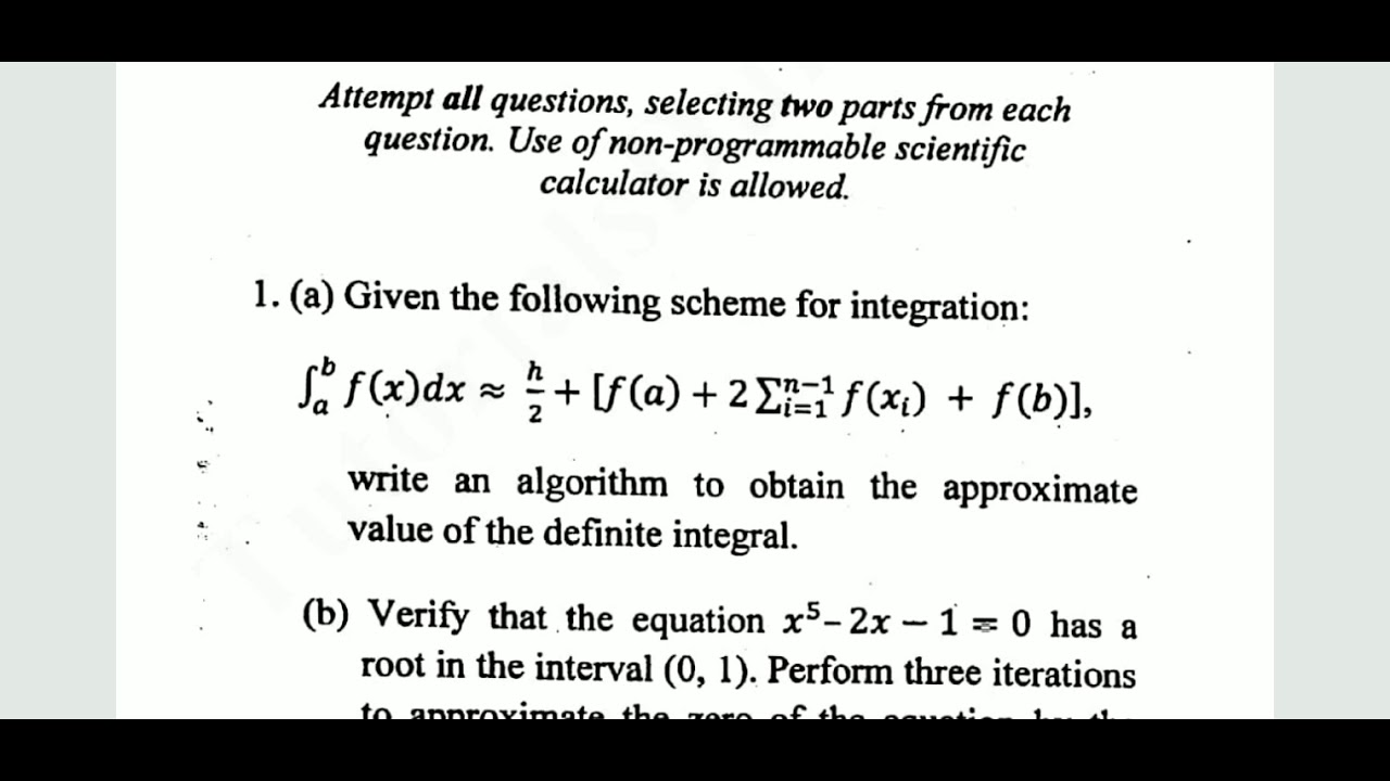Numerical Methods, B.Sc. (Hons) Mathematics DSE-2, Previous year Question paper 2018
