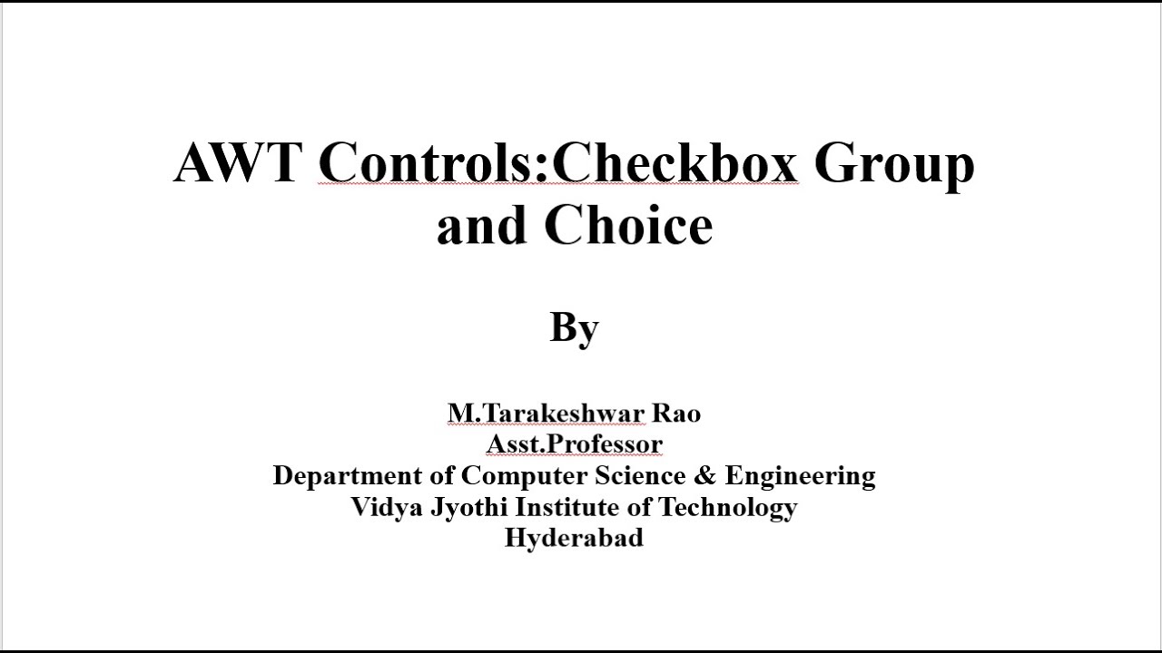 AWT Controls: Checkbox Group and Choice