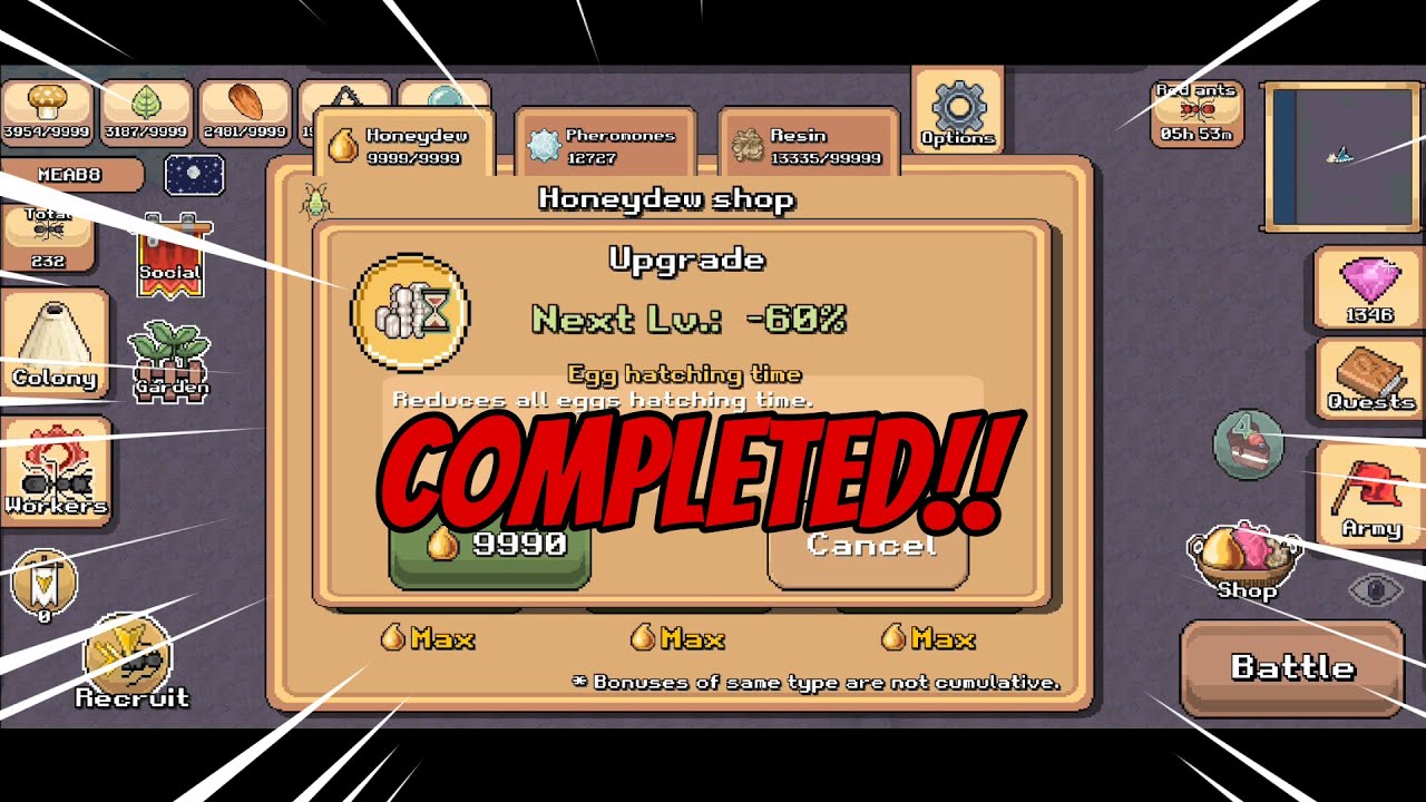 Pocket Ants: Honeydew Shop Completed!!