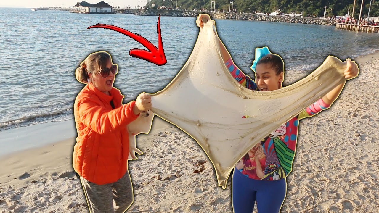 DESAFIO SLIME COM AREIA DA PRAIA? DÁ CERTO?? ( SLIME WITH BEACH SAND)