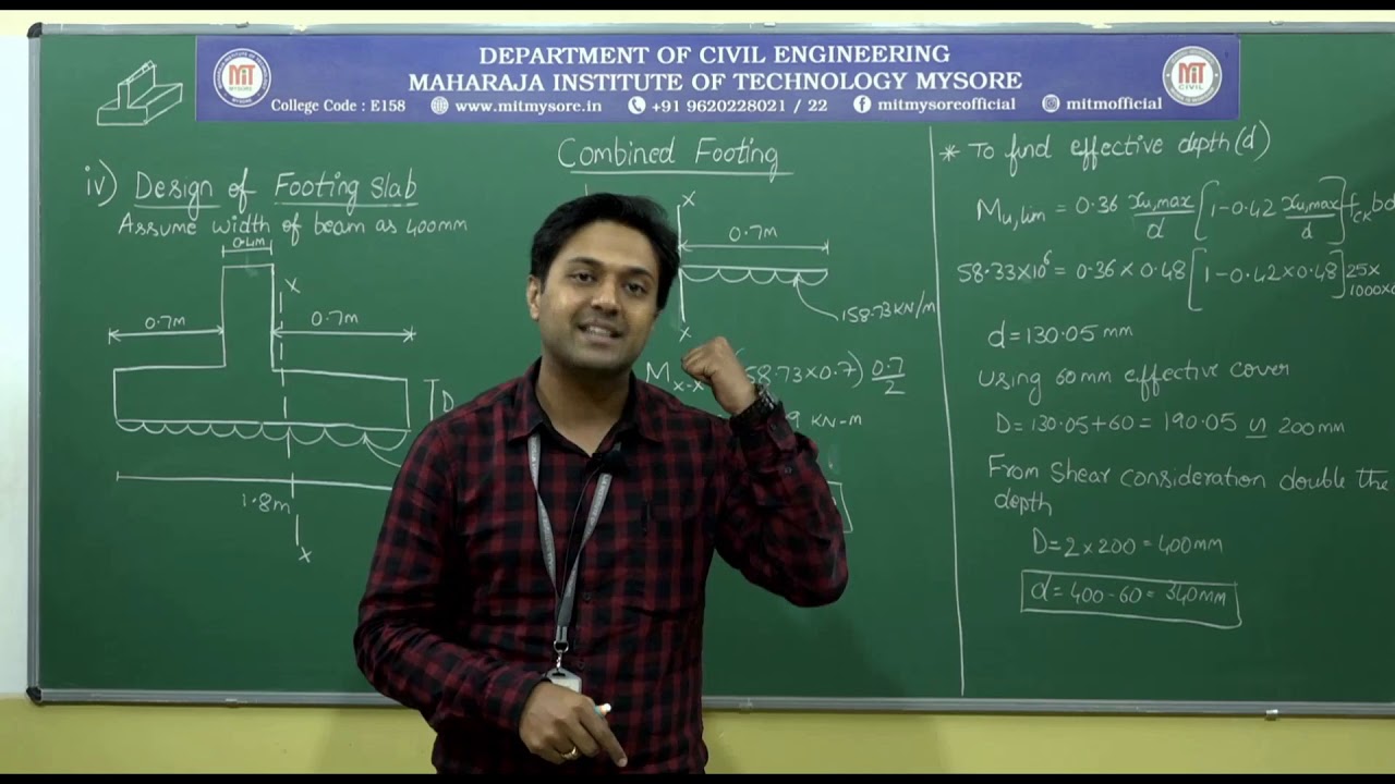 DESIGN OF BEAM AND SLAB TYPE COMBINED FOOTING/DRSS/17CV72/CLASS 11