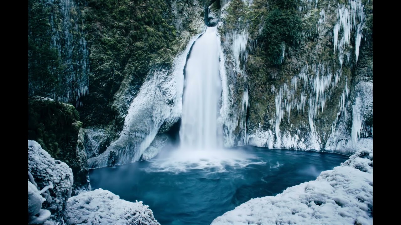 Frozen Calm at Wahclella Falls ❄️ 9 Hours of Ambient Music | Winter Nature Stillness