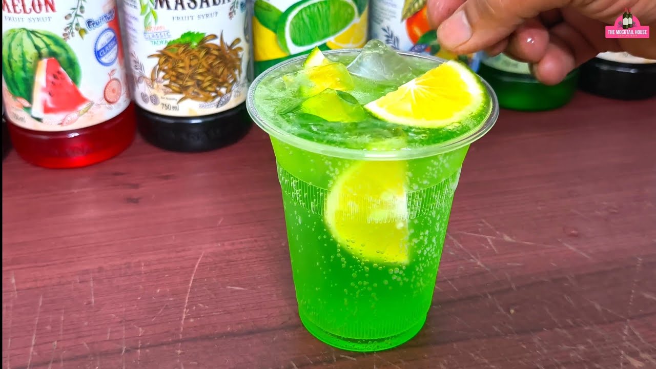 Green mint soda || Fresh lime mint soda || Mint soda || Easy recipe || The mocktail house