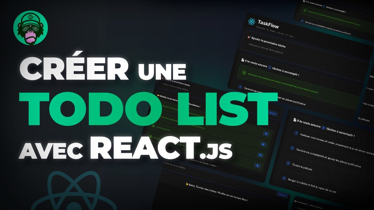 React.js cours complet construire une application de To-do list