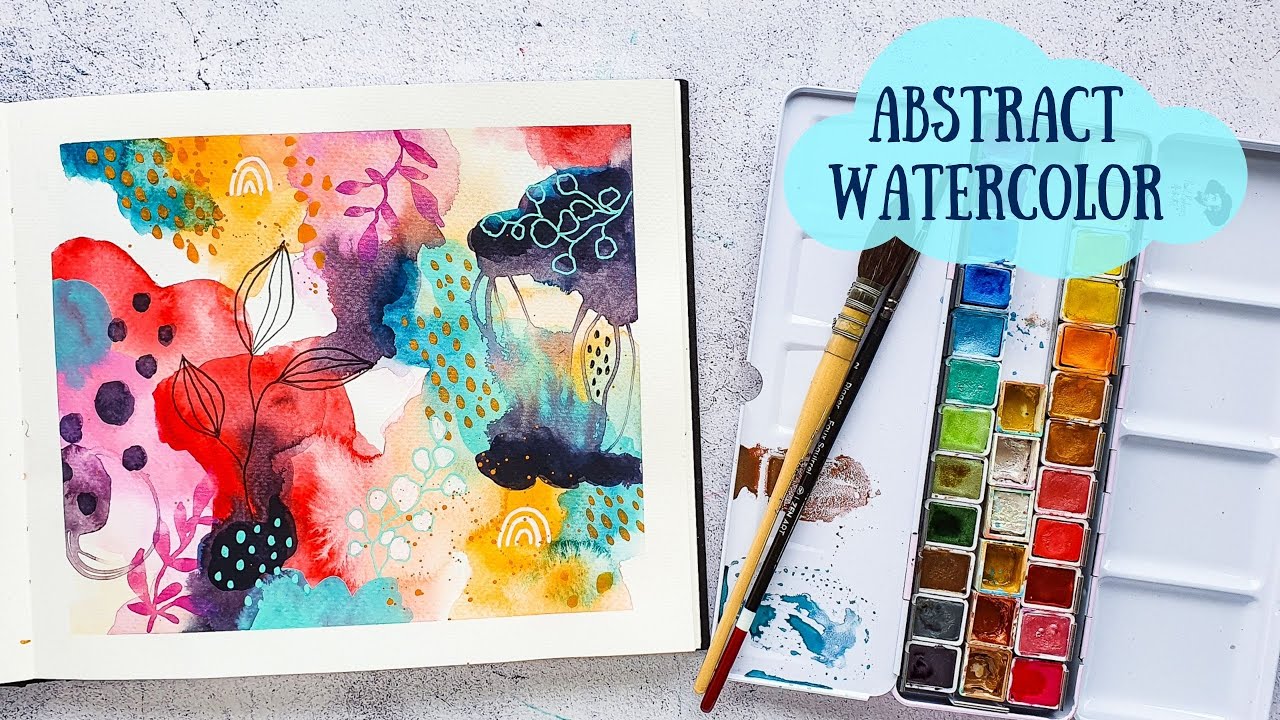 Abstract Watercolor Art Journal Page