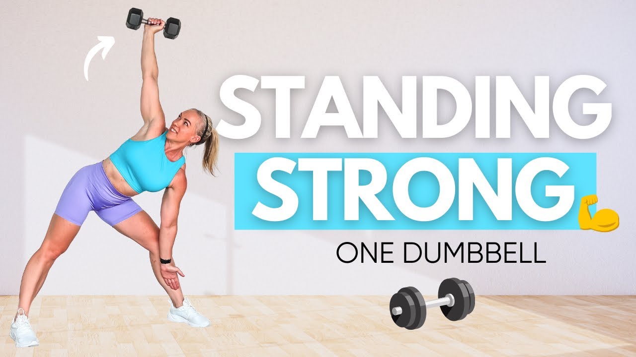 30 Minute One Dumbbell Standing Strength Workout | Cardio Finisher