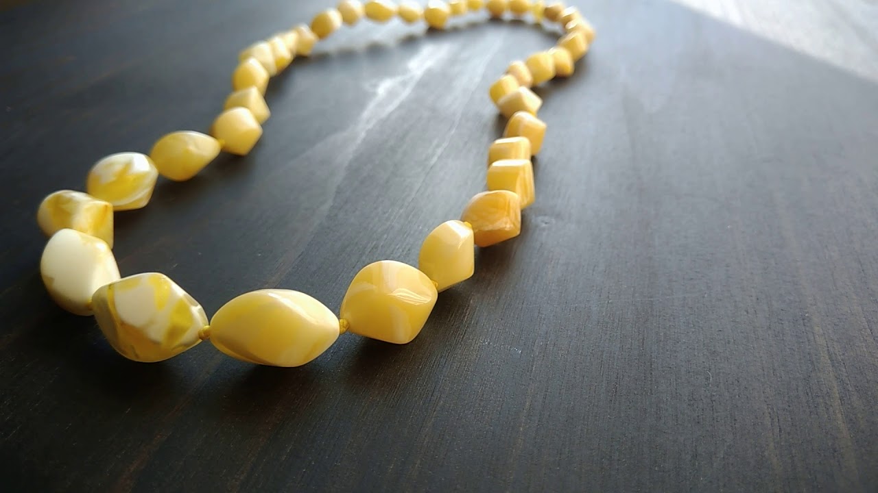 Amber necklace with white royal amber