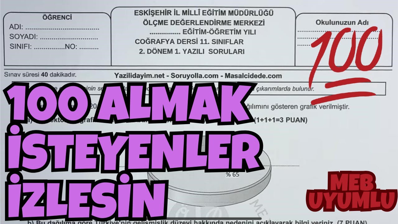 11.Sınıf Coğrafya 2.Dönem 1.Yazılı