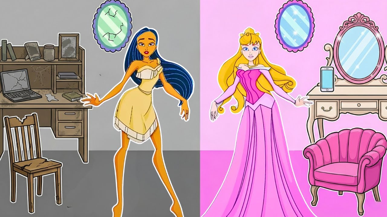 Dress Up Paper Princesses With New Hair & Clothes ❤️ Princess Makeover Fun! PAPER DIY FOR KIDS
