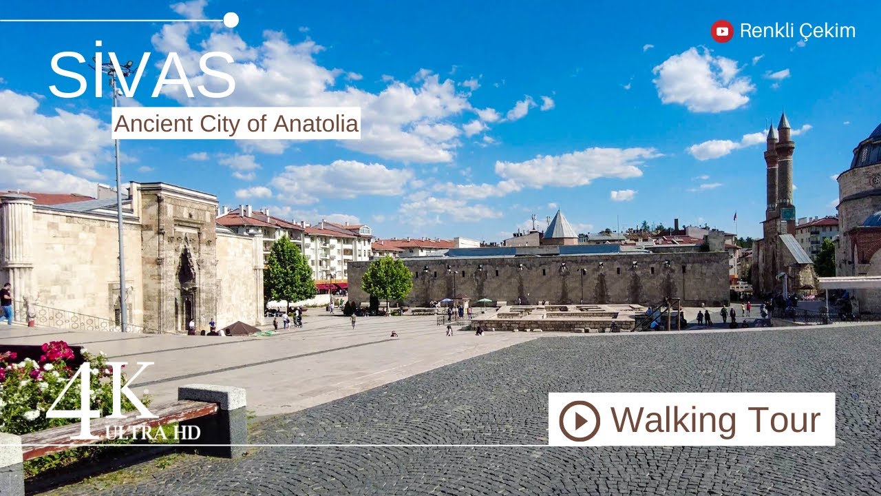 4K Sivas City Center Walking Tour | Türkiye 2023