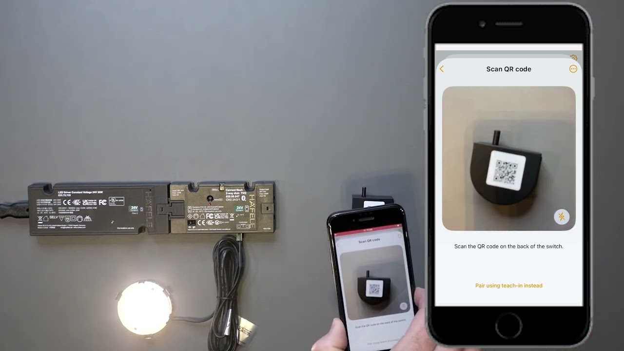 How to pair a wireless door contact sensor with QR Code?
