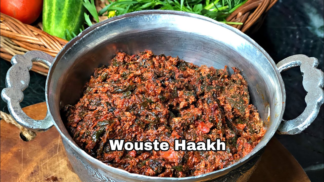 Wouste Haakh | Wouste Haakh te Thool | Kashmiri Lal Saag | Saag | kashmiri Saag | Kaahmiri Zaika