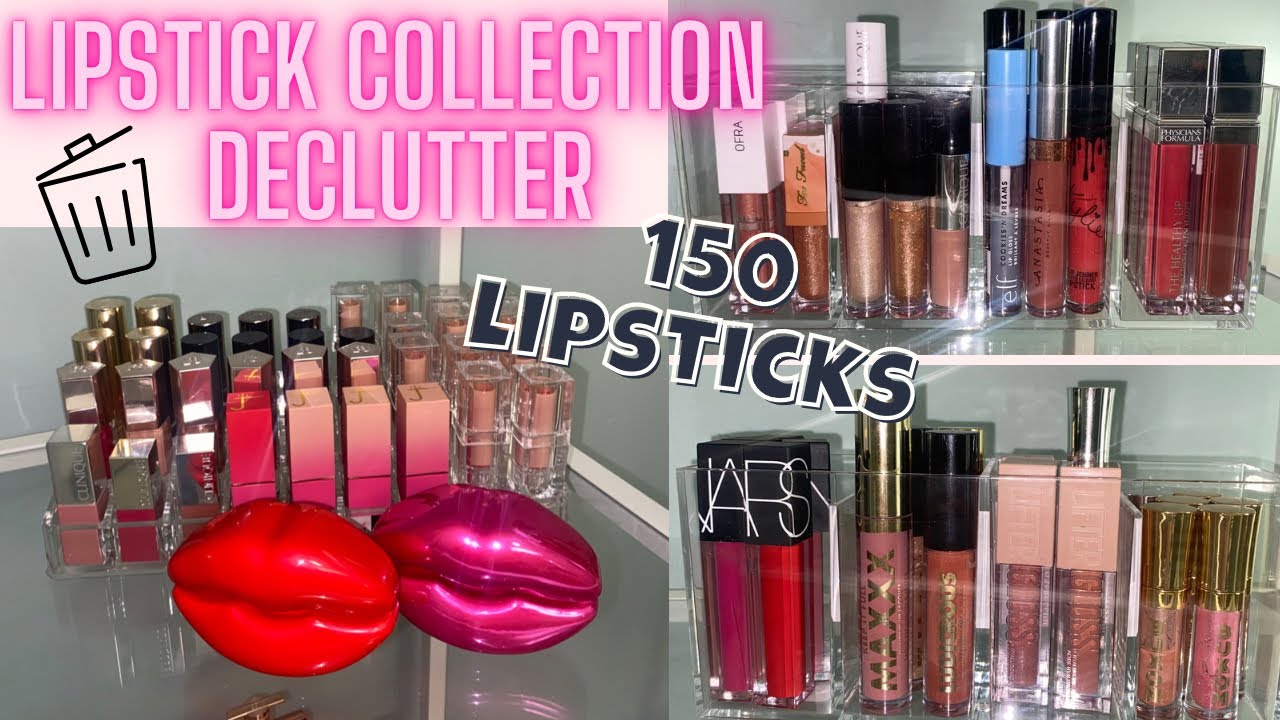 LIPSTICK COLLECTION DECLUTTER 2022 with Swatches / OVER 150 LIPSTICKS