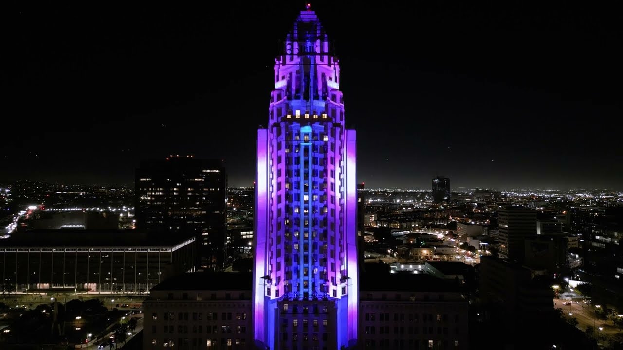 Los Angeles City Hall - New Years Eve Countdown - Light Harvest - Full Video