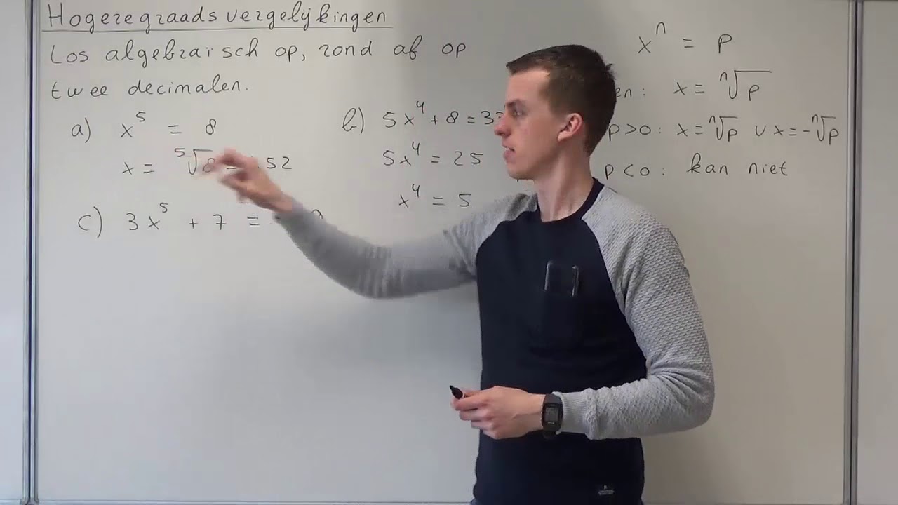 Hogeregraadsvergelijkingen (VWO wiskunde A/C)