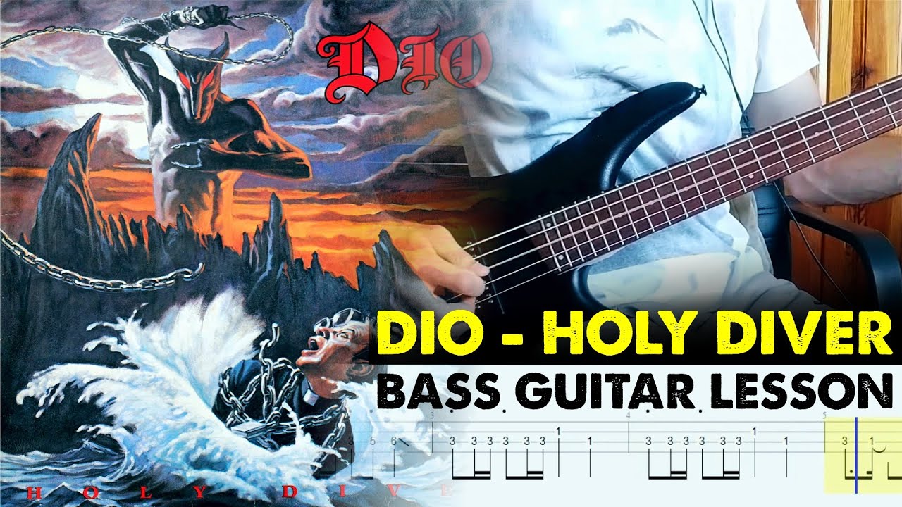Dio - Holy Diver | Bass Guitar Tab Lesson Tutorial (Slow Version)