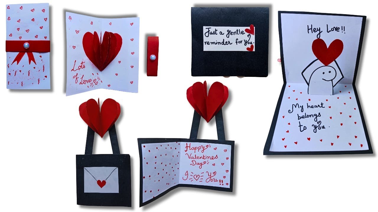 “Valentine Card Making | 3 Easy Handmade Cards (2 Popup + 1 Simple)”