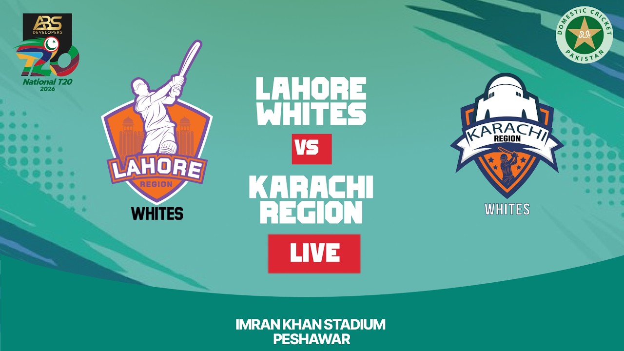 LIVE | Lahore Region Whites - Karachi Region Whites  | M 17 | ABS Developers National T20 Cup | 2026