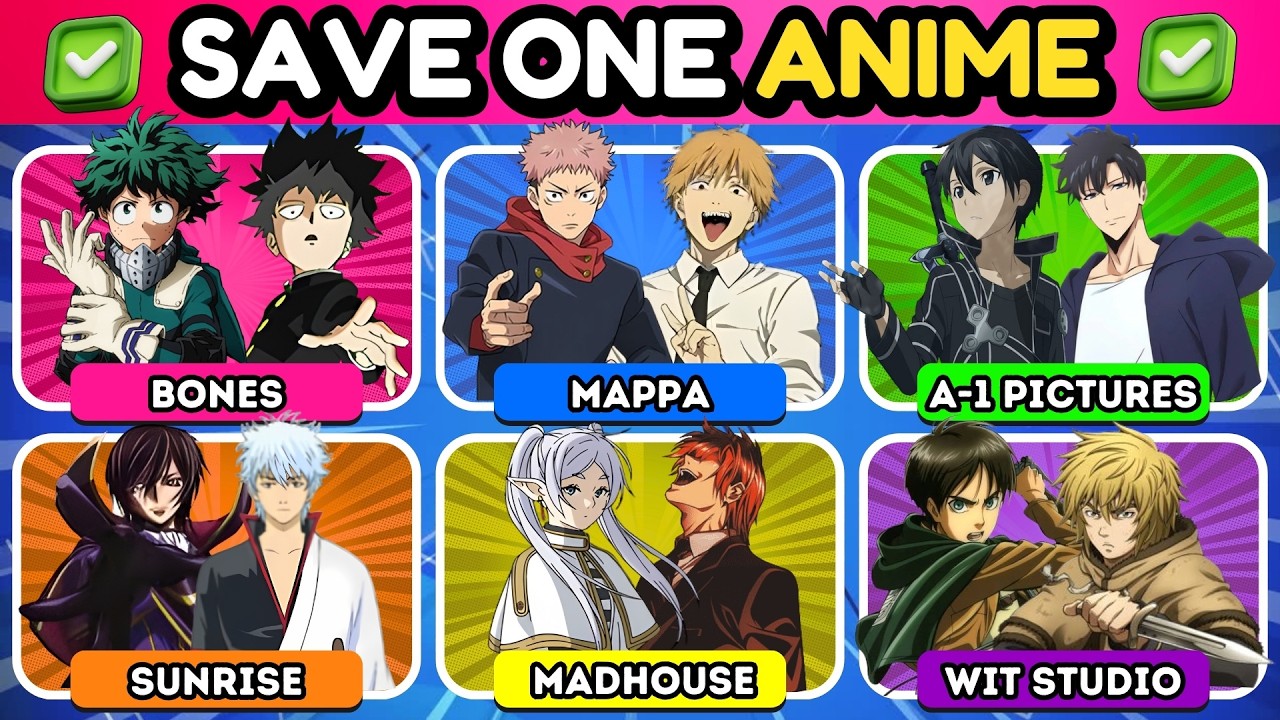 SAVE ONE ANIME FOR EACH STUDIO ✅🎥 | Anime Quiz 🔥