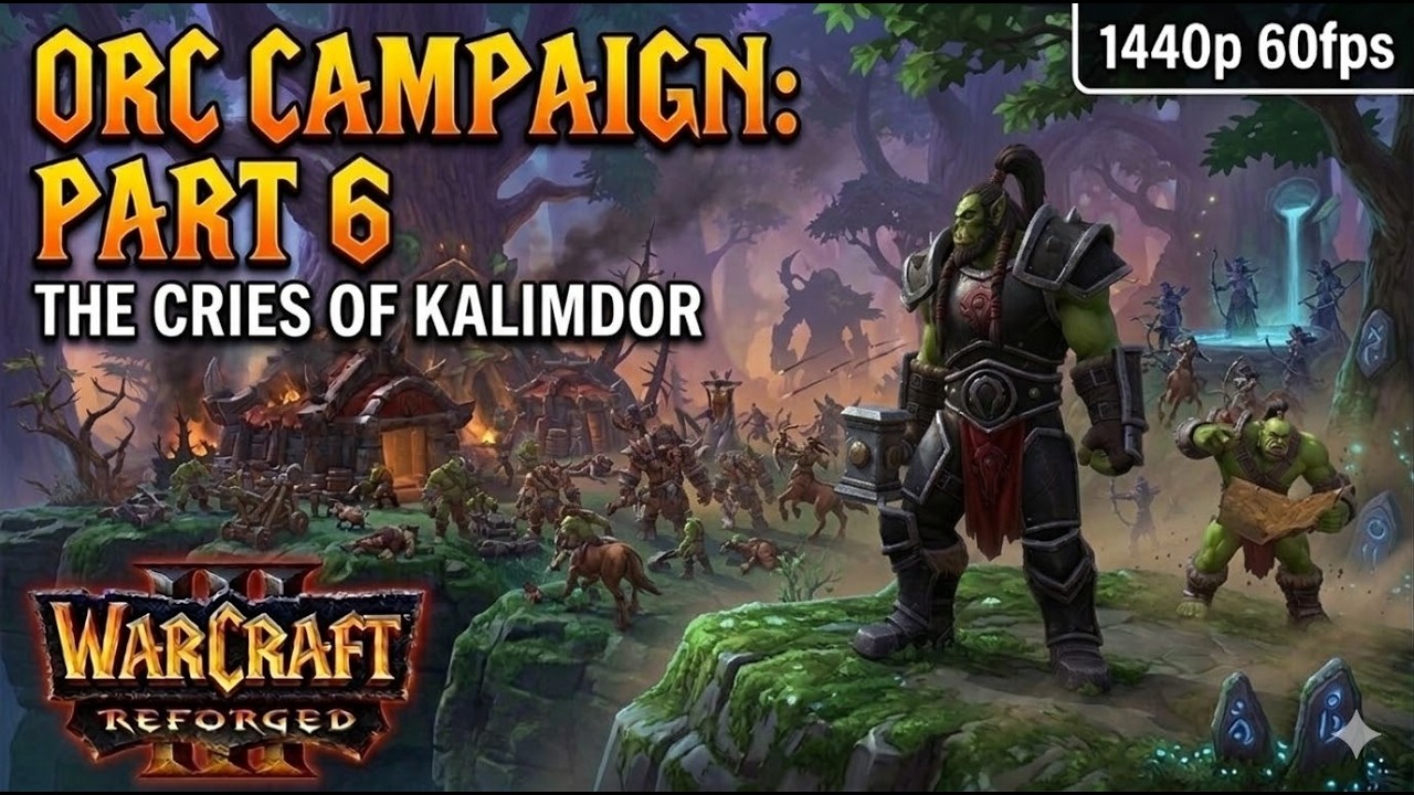 Warcraft 3 Reforged Gameplay Walkthrough - Orc - The Invasion of Kalimdor - Part 6 1440p 60fps