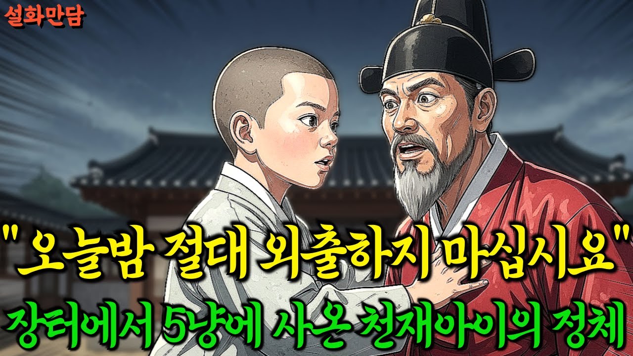 “오늘 밤 절대 밖으로 나오지 마세요” 장터에서 5냥에 사온 천재아이가 영의정의 앞길을 막아서며 말하는데...야담ㅣ민담ㅣ설화ㅣ조선야담ㅣ옛날이야기ㅣ오디오북ㅣ잠잘때ㅣ권성징악ㅣ효도