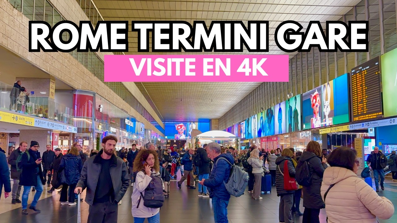 Roma Termini 🇮🇹 | Visite à pied en 4K | La plus grande gare de Rome (Sans commentaire)